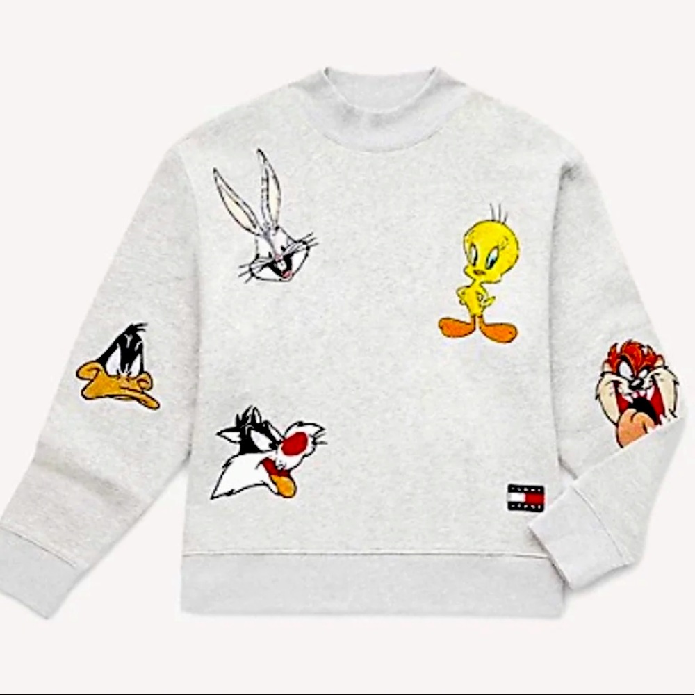 💕Tommy Hilfiger X Looney Tunes💕gray sweater💕XS